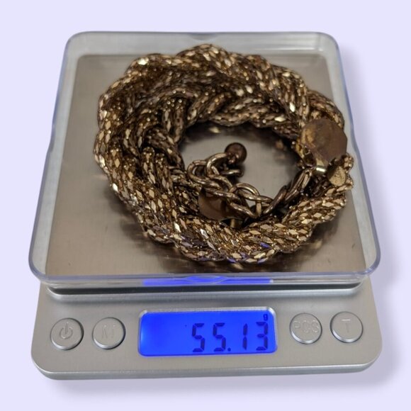 (2/$20) Braided Gold Tone Mesh Chain Necklace - Picture 5 of 5
